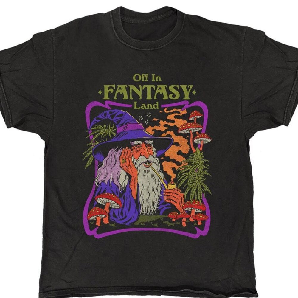 Steven Rhodes Fantasy Dark Humor Vintage Style Graphic Unisex T-Shirt  90